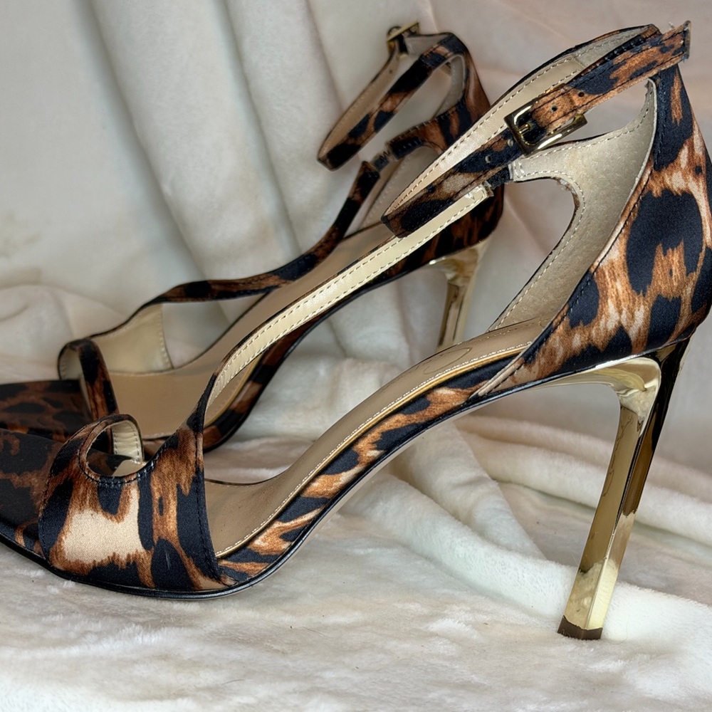 Jessica Simpson Qamille Leopard Print Strappy Stiletto Heels size 8 new - Picture 7 of 15